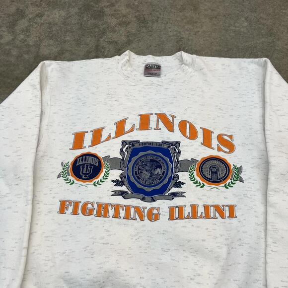 vintage university of illinois fighting illini made in usa collegiate crenweck - Picture 2 of 3